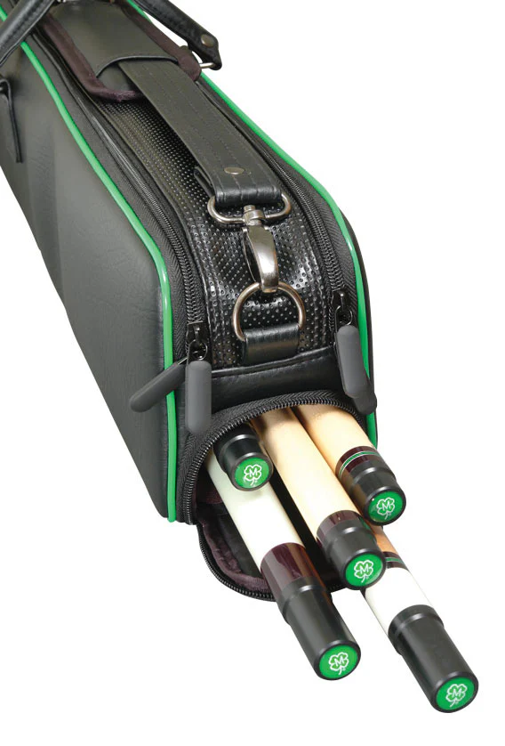 McDermott Hard/Soft Hybrid Black/Green 4x7 Pool Cue Case - 750925 - Image 3