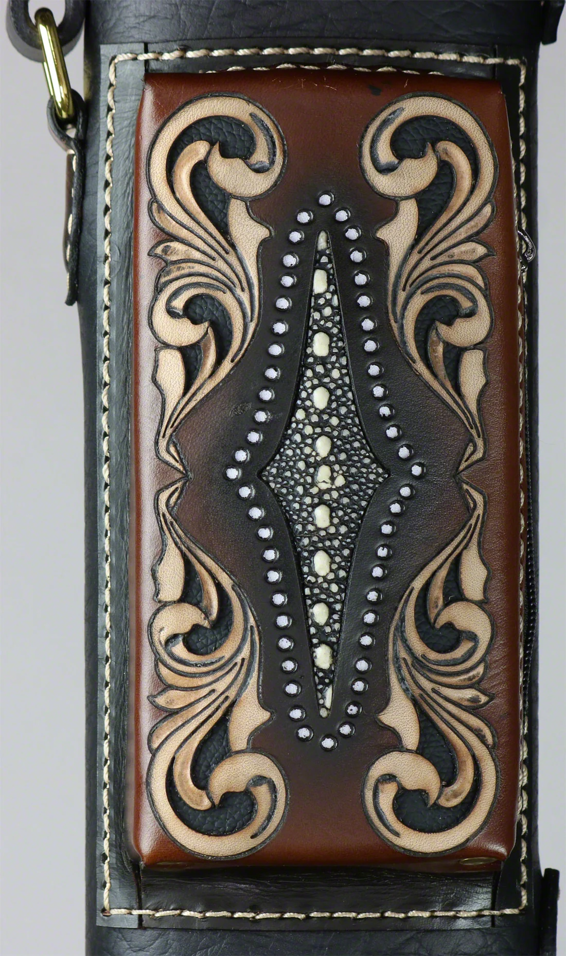 Volturi Custom Venice Black/Tan 2x4 Hard Pool Cue Case - VCVS2x4BLKTAN - Image 3