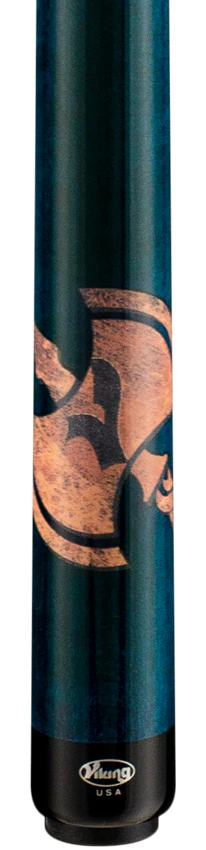 Viking De-Cues Series Teal Stained Northwood Maple with Axe Play Cue - DE0108 - Image 2