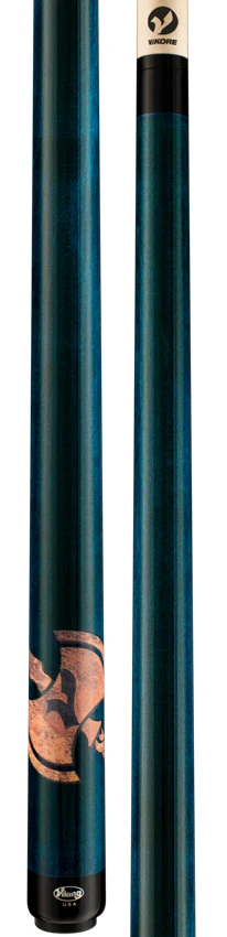 Viking De-Cues Series Teal Stained Northwood Maple with Axe Play Cue - DE0108 - Image 3