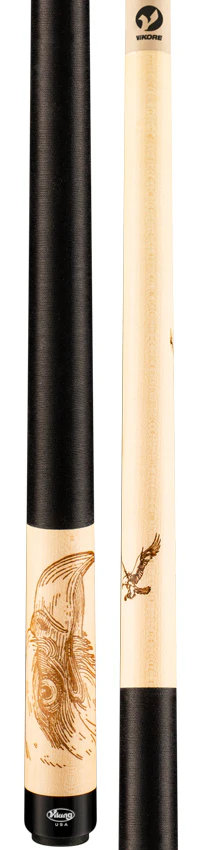 Viking De-Cues Series Khaki-Stained Maple with Fire Branded Eagle Play Cue - DE0400 - Image 3