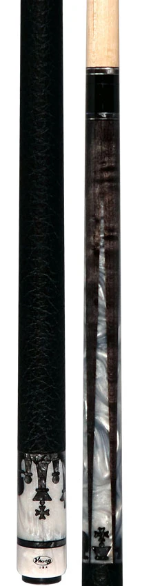 Viking Defender Series Smoke Gray with White Pearl Points and Smoke Pearl Chess Inlays Pool Cue - DF1211 - Image 5