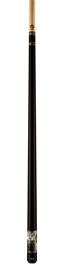 Viking Defender Series Midnight Black Stained Maple with Venetian Marble Premium Pearl Play Cue - DF0102 - Image 4