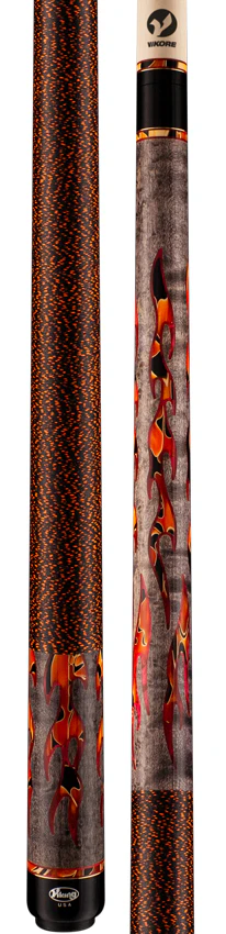 Viking Defender Series Smoke Stained Birdseye Maple with Raging Fury and Red Premium Pearl Inlays Play Cue - DF0411 - Image 3