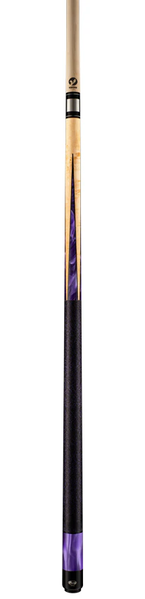 Viking Helix Series Khaki-Stained Birdseye Maple with 8 Black and Purple Premium Pearl Inlays Play Cue - HL0204 - Image 4