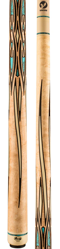 Viking Helix Series Khaki-Stained Birdseye Maple with 88 West African Ebony Inlays Play Cue - HL0604 - Image 3