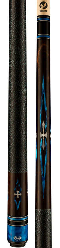 Viking Impero Series Play Cue - West African Ebony with 24 Blue Premium Pearl Inlays - IM0700 - Image 3