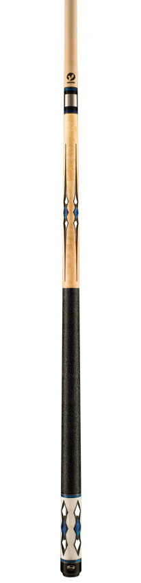 Viking Motore Series Khaki-Stained Birdseye Maple with 48 Mirror, Black, and Blue Premium Pearl Play Cue - MT0404 - Image 4