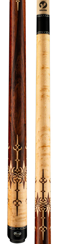 Viking Motore Series Khaki-Stained Birdseye Maple with East Indian Rosewood Inlays Play Cue - MT0604 - Image 3