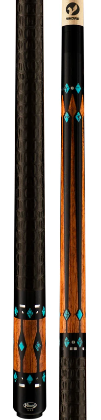 Viking Ovation Series Ebony with Bubinga and Turquoise Inlays Play Cue - Image 3