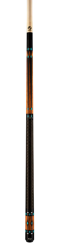 Viking Ovation Series Ebony with Bubinga and Turquoise Inlays Play Cue - Image 4