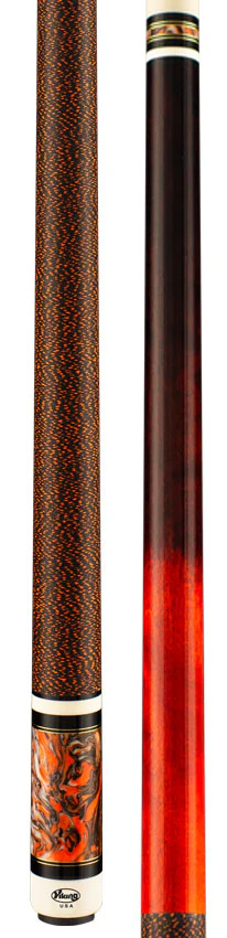 Viking SmartShops Series Cue of the Month - Electric Orange and Crimson Stained Maple with Afterburn Surge Pearl Sleeve - Image 3
