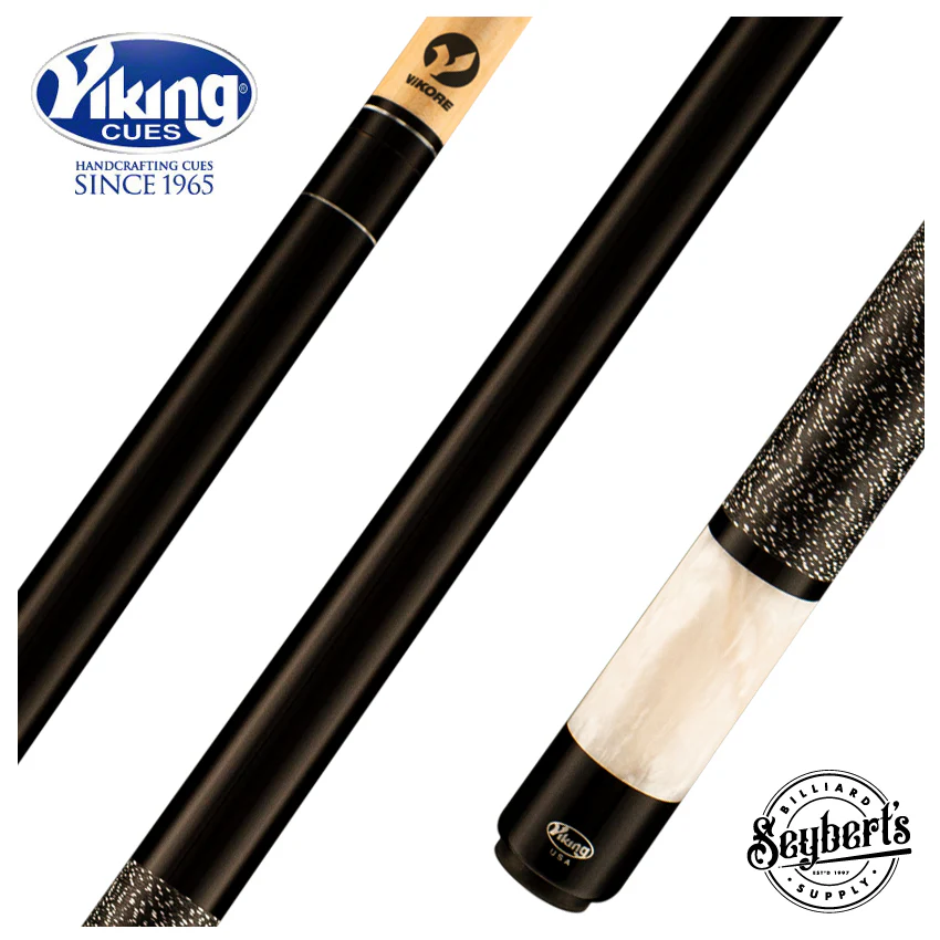 Viking Storm Series Midnight Black-Stained Maple with White Premium Pearl Butt Sleeve Play Cue- ST0702