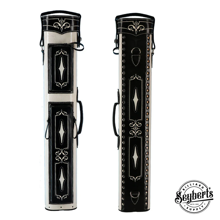 Volturi Custom Brogue White/Black 2x4 Hard Pool Cue Case - VCBS2X4WHBLK - Image 2