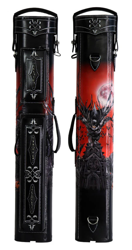 Volturi Custom Batman Red 4x8 Hard Pool Cue Case - VCBATMAN4X8R - Image 2