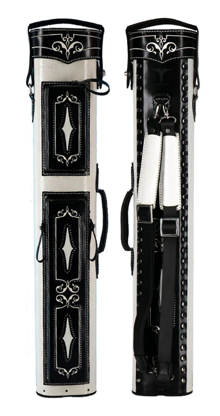 Volturi Custom Brogue White/Black 4x8 Hard Pool Cue Case - VCBS4X8WHBK - Image 2