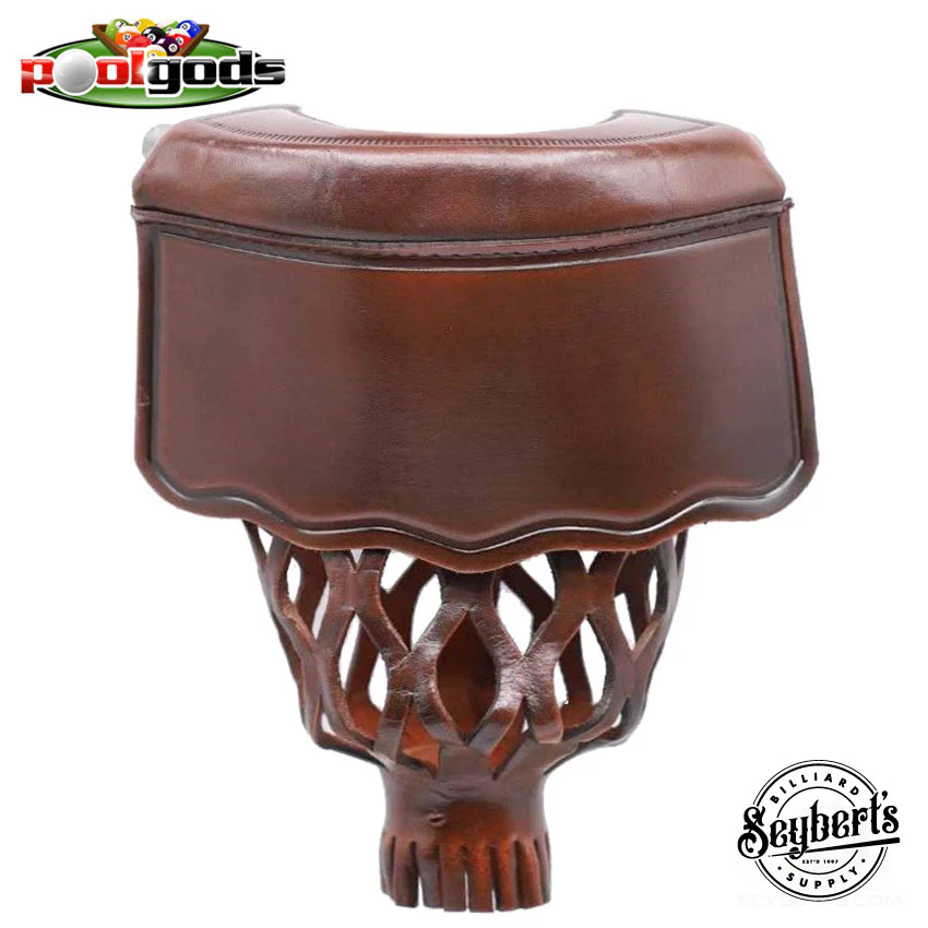 Walnut Leather Classic Shield Pool Table Pocket
