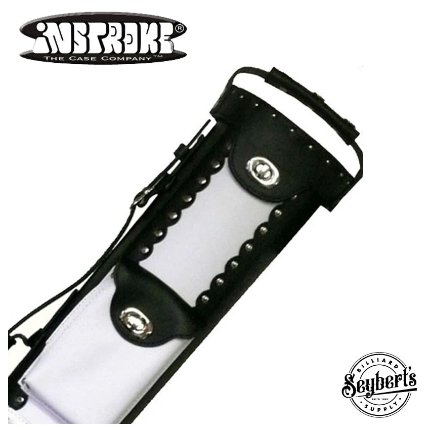 Instroke Leather Cowboy Black/White 2x4 Pool Cue Case - LC2X4BW